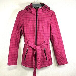 XERSION PERFORMANCE Hooded Jacket Womens S Pink Microfiber Fleece Lining…